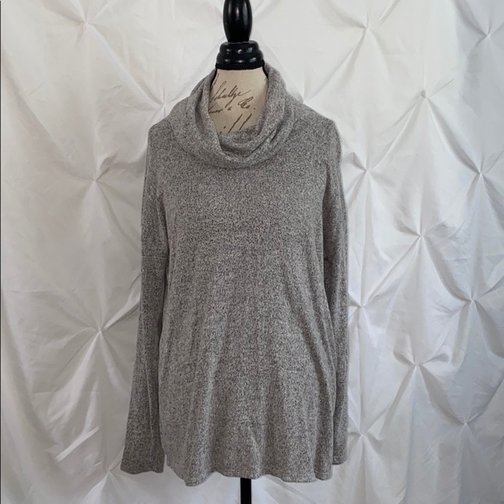 Super Soft Cowlneck tunic sweater w/semi open back